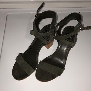 WHBM- Suede hunter green sandal